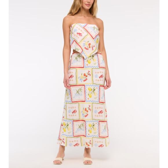 Abercrombie & Fitch Tops - NWT Abercrombie & Fitch Strapless Top Mid Rise Maxi Skirt in Tile Print Size S